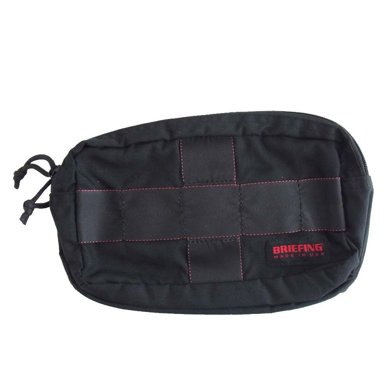 BRIEFING ブリーフィング BRF235219 DOUBLE ZIP POUCH ダブル ジップ ポーチ ブラック系【極上美品】【中古】