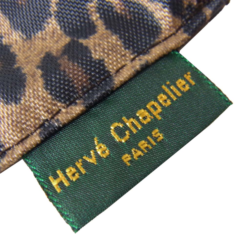 Herve Chapelier エルベ・シャプリエ 902N ナイロン フラットポーチM パンサートープ ブラウン系【極上美品】【中古】