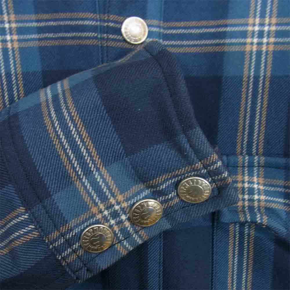 ブラックトップモーターサイクル BT07FW-S01 WIND STOPPER チェック シャツ ジャケット ブルー系 S【中古】