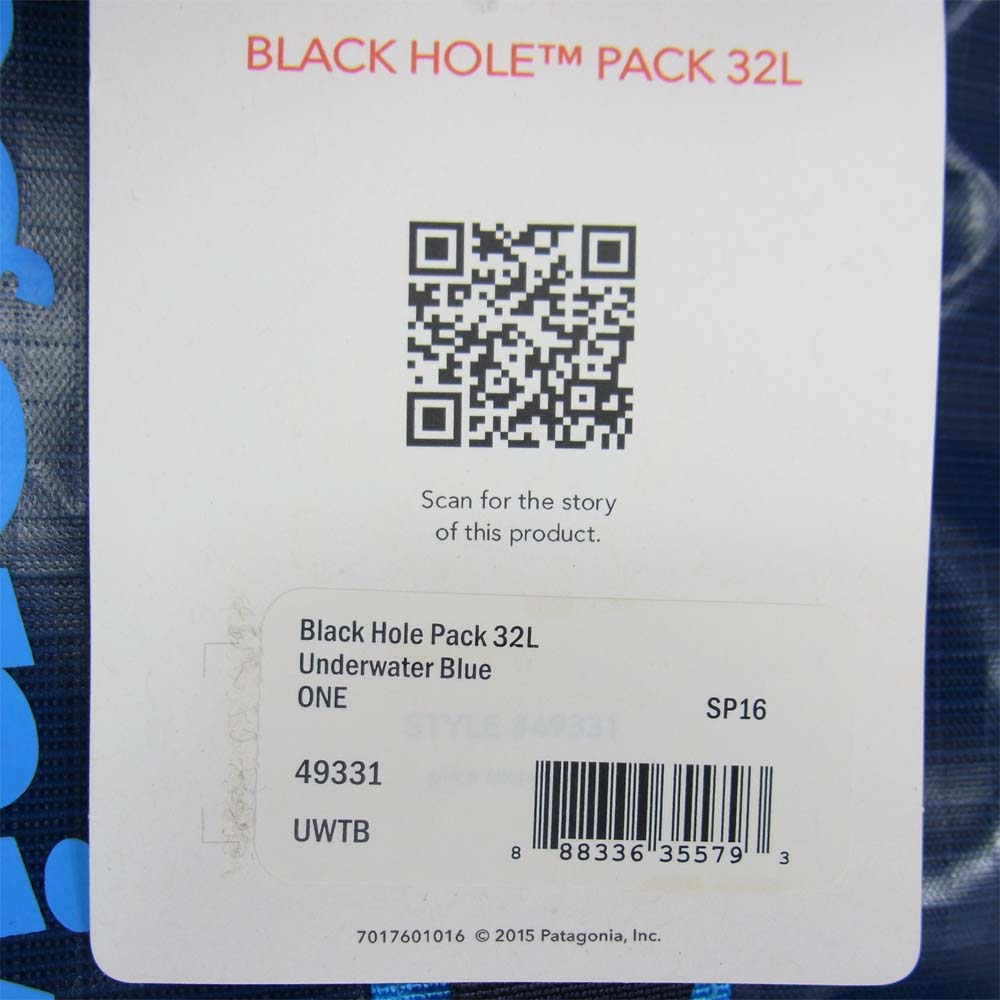 patagonia パタゴニア 49331  BLACK HOLE TM PACK ブラックホール バックパック ブルー系【新古品】【未使用】【中古】