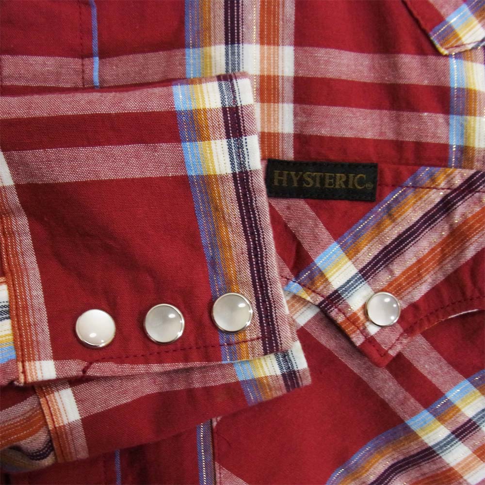 HYSTERIC GLAMOUR ヒステリックグラマー 02203AH03 チェック ウエスタン シャツ レッド系 M【美品】【中古】