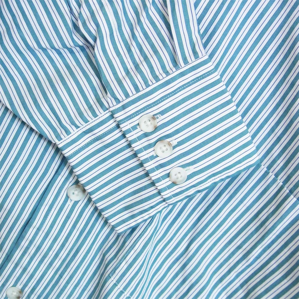 マービンポンティアックシャツメーカーズ MPSM-1901S Regular Collar 3 Button SH レギュラーカラー 長袖 シャツ ストライプ グリーン系 ONE SIZE【中古】