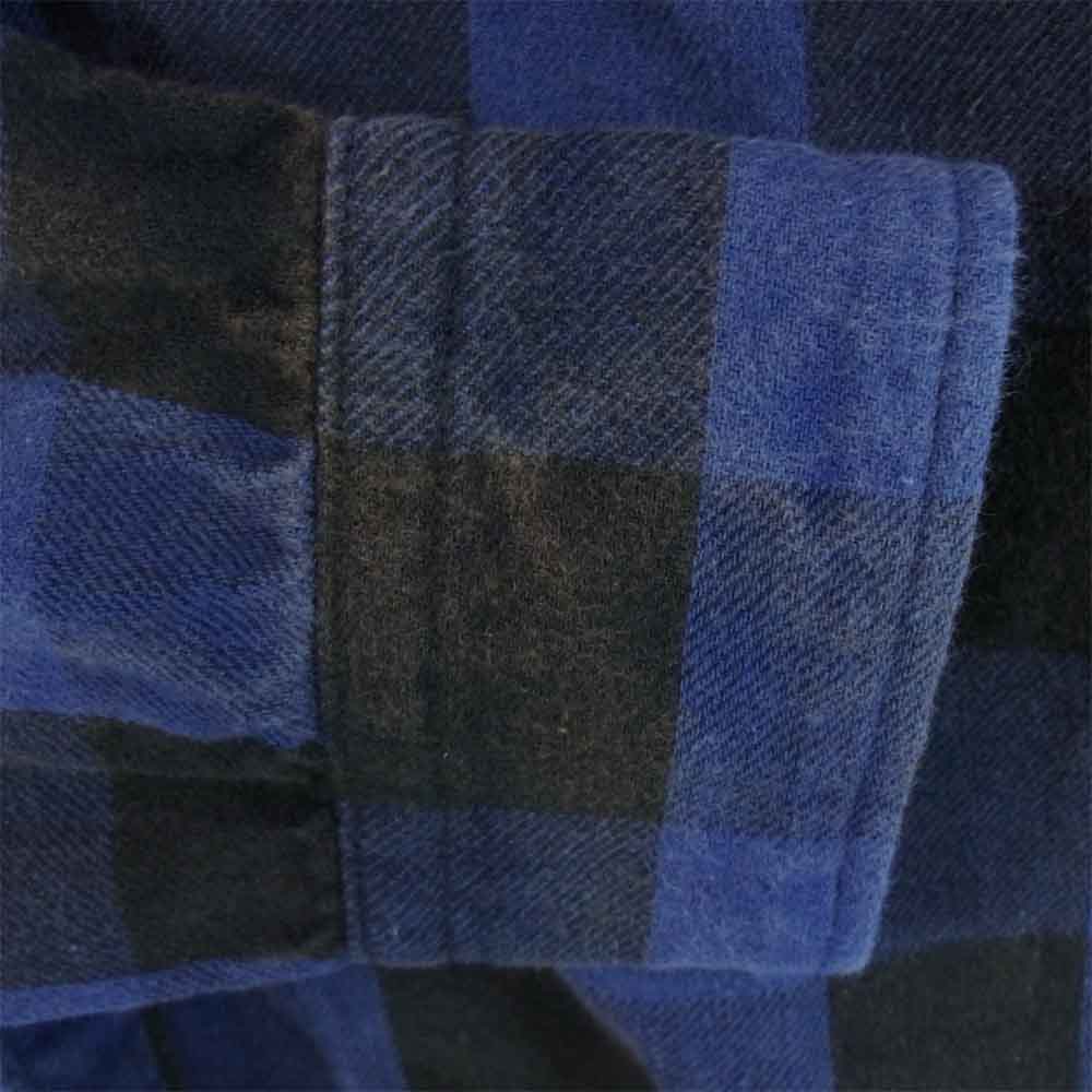 Ron Herman ロンハーマン 612070040-1071 ブロック チェック ネルシャツ 黒×青 S【中古】