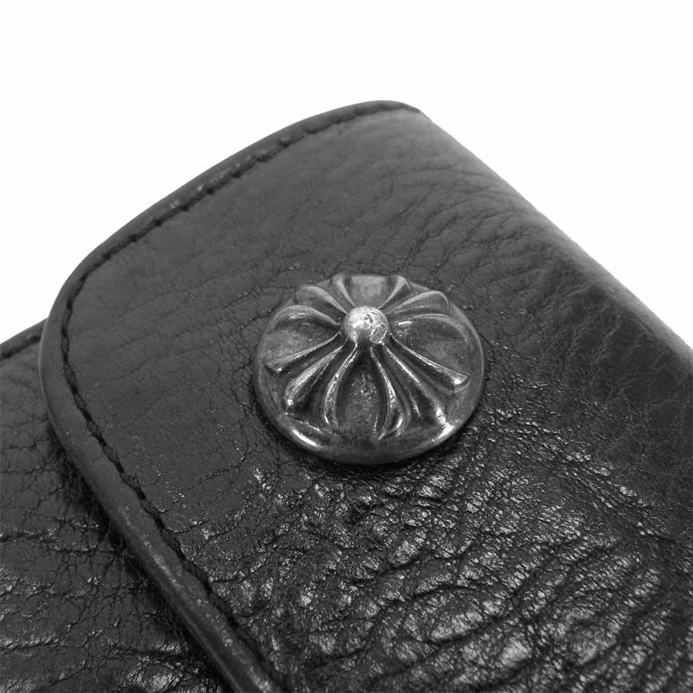 CHROME HEARTS クロムハーツ(原本無) WAVE ウェーブ クロスボール ボタン ウォレット ブラック系【中古】