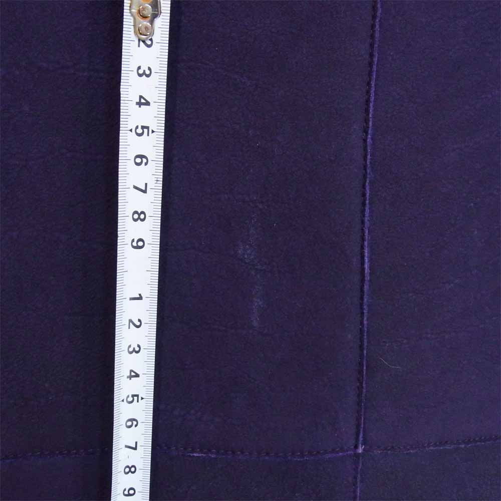Emporio Armani エンポリオ・アルマーニ 国内正規品 羊毛皮 リアルムートン レザー コート パープル系 46【中古】