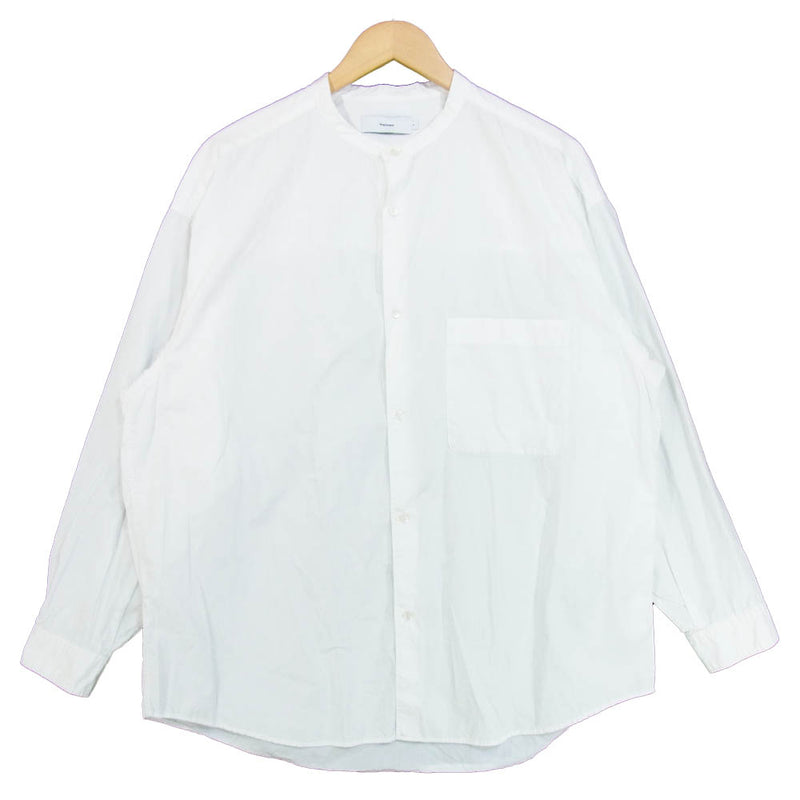 GRAPHPAPER グラフペーパー 19ss GM191-50032 Band Collar Shirt オーバーサイズ バンドカラー シャツ  ホワイト系 F【中古】