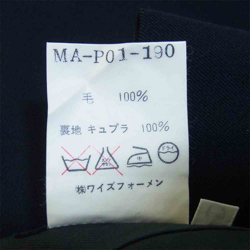 Yohji Yamamoto ヨウジヤマモト MA-P01-190 Ys for men ワイズフォーメン ウール ギャバジン スラックス パンツ ブラック系 L【中古】