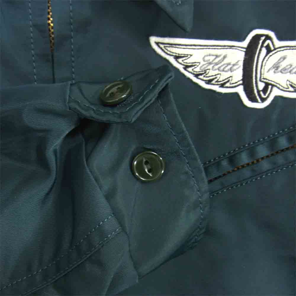 フラットヘッド 裏ボア ナイロン スポーツジャケット グリーン系 42【中古】