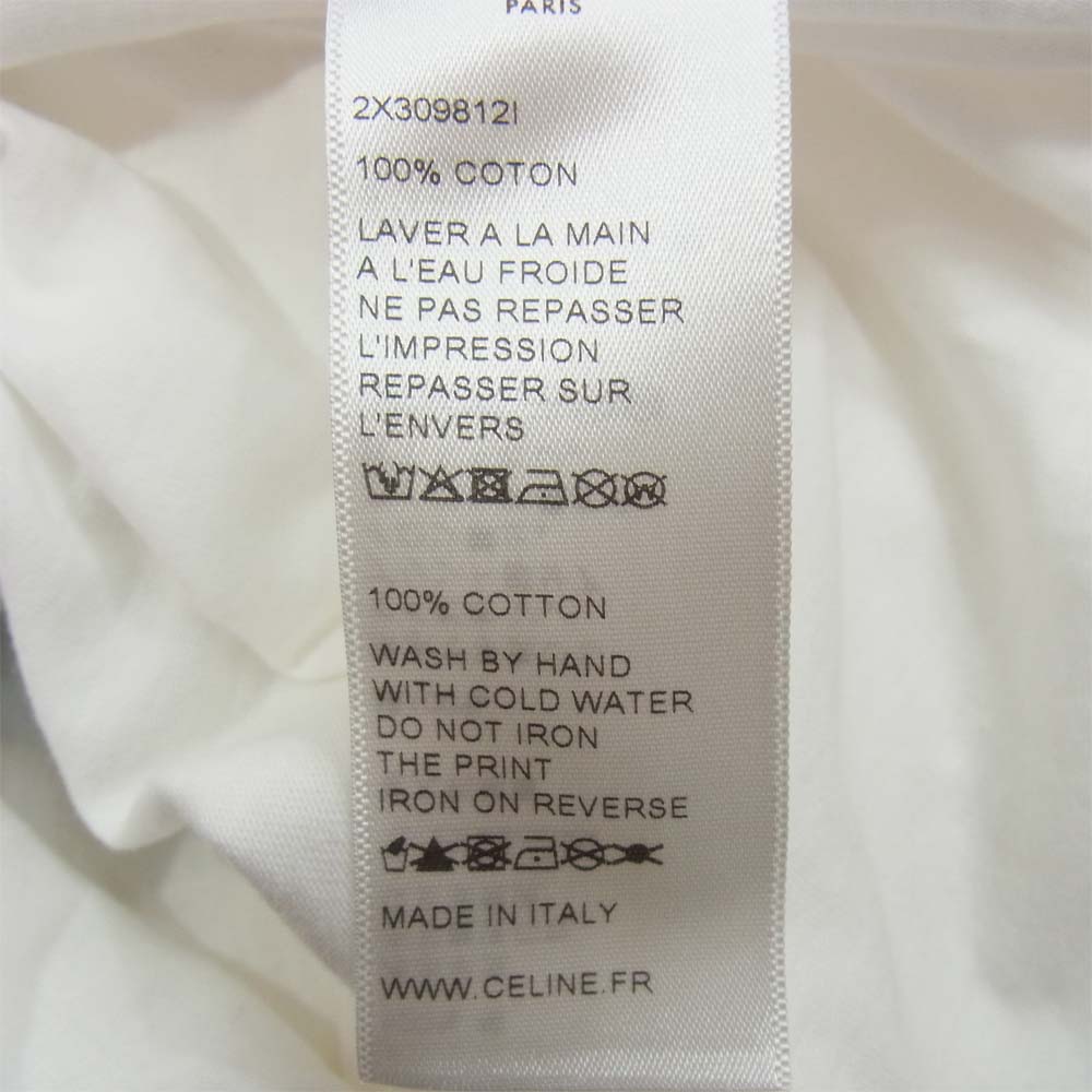 CELINE セリーヌ 2X309812I 国内正規品 TEE SHIRT CLASSIQUE プリント Tシャツ ホワイト系 XL【中古】