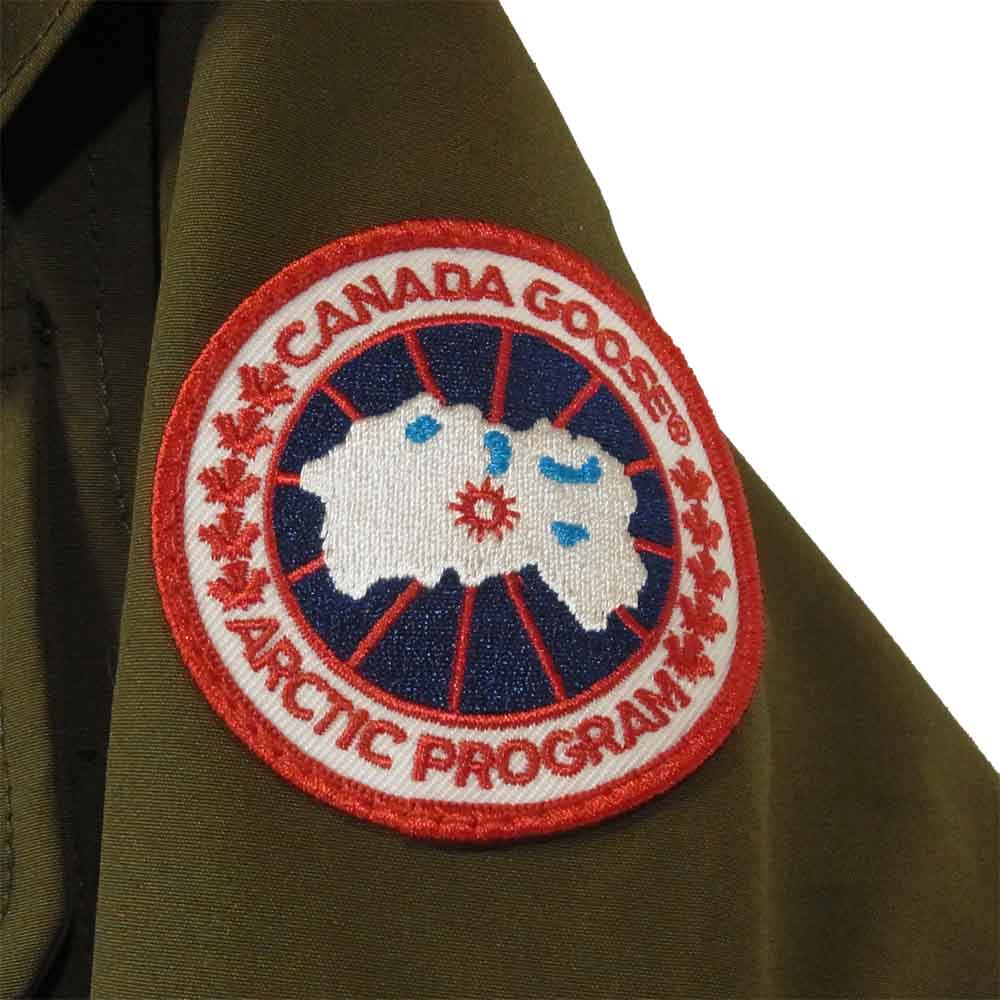 CANADA GOOSE カナダグース 2301JM 国内正規品 RUSSELL PARKA ラッセル パーカ ダウン ジャケット カーキ系 XS【極上美品】【中古】