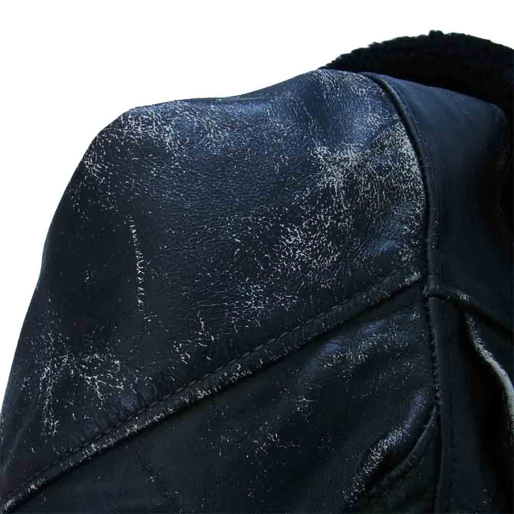 LANGLITZ LEATHERS ラングリッツレザーズ コロンビア ムートン 襟 ダブル ライダース ジャケット ブラック系 表記なし【中古】