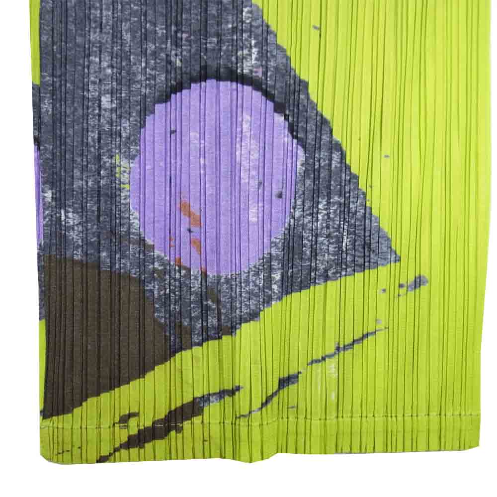 PLEATS PLEASE プリーツプリーズ PP03-JF694 総柄 プリーツ ワイド パンツ マルチカラー系 3【新古品】【未使用】【中古】