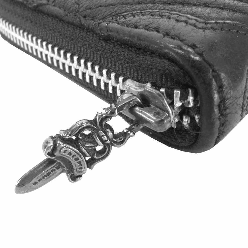 CHROME HEARTS クロムハーツ(原本無) REC F ZIP QUILTED フレア キルティング ラウンドジップ ブラックロジウム加工 ブラック系【中古】