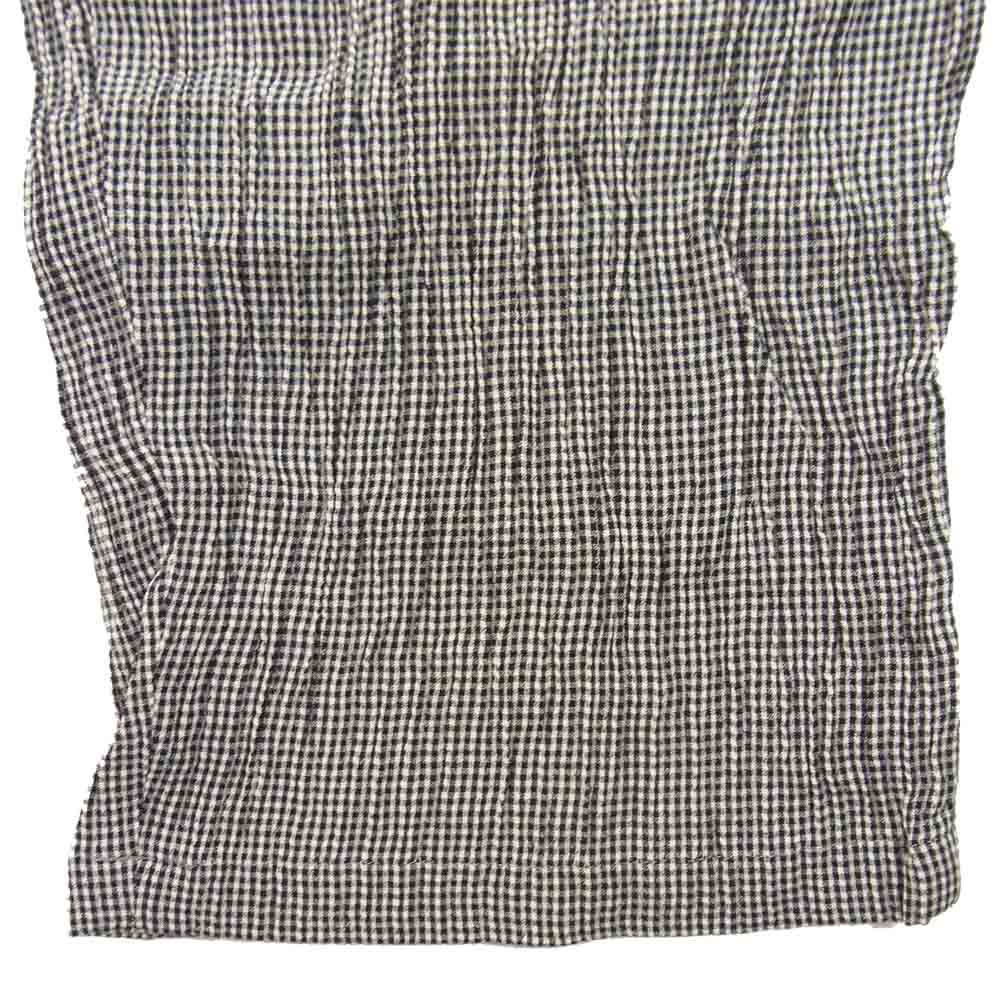 Yohji Yamamoto ヨウジヤマモト MY-P10-500 Y's for men ワイズフォーメン ちりめん ギンガムチェック レーヨン パンツ ブラック系 L【中古】