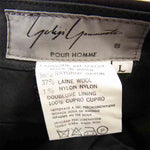 Yohji Yamamoto ヨウジヤマモト POUR HOMME プールオム 丸ロゴ 80s 初期タグ レーヨン ウール 2タック パンツ ブラック系 L【中古】