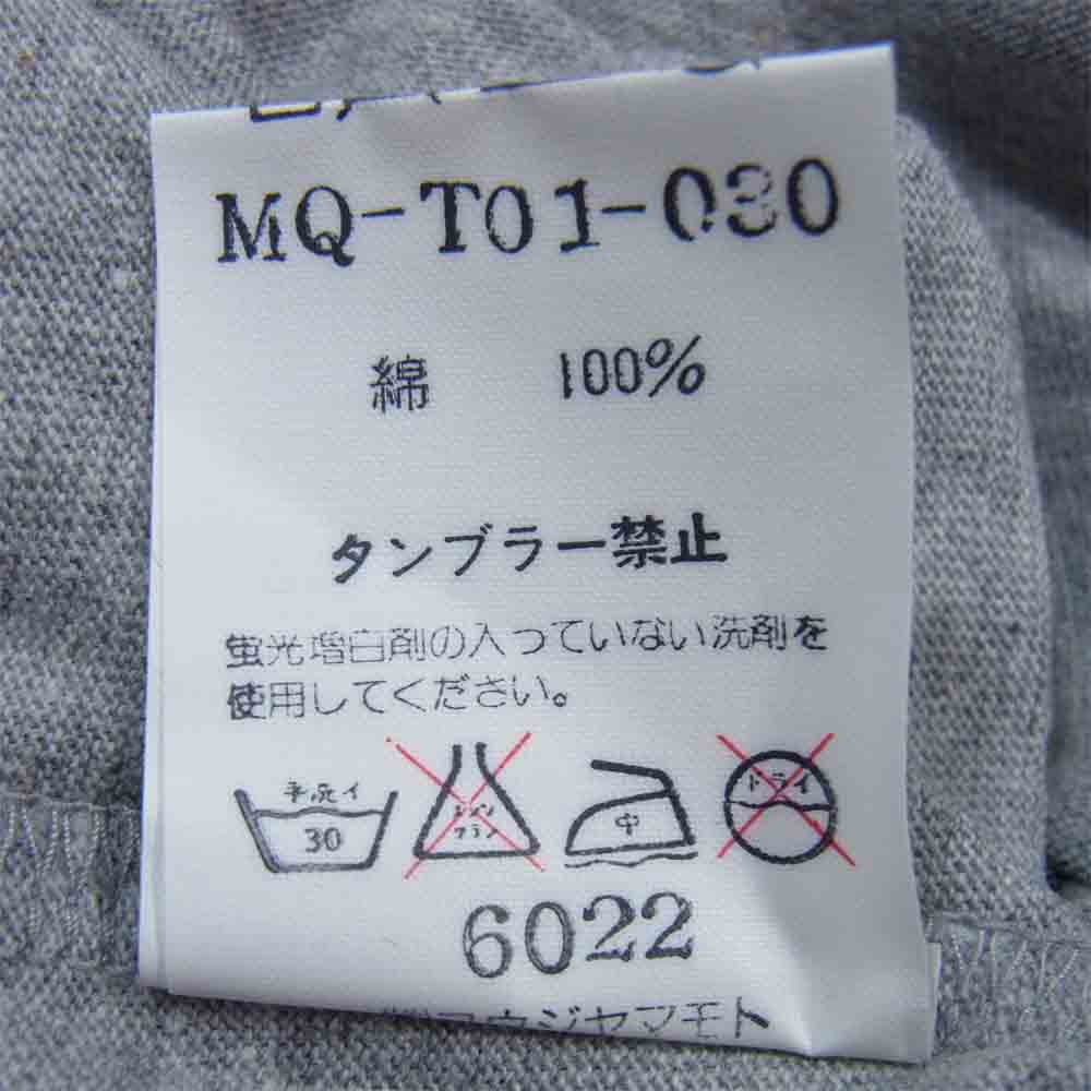 Yohji Yamamoto ヨウジヤマモト Y's for men ワイズフォーメン ナロー モックネック Tシャツ グレー系【極上美品】【中古】