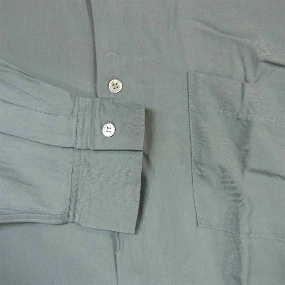 Yohji Yamamoto ヨウジヤマモト POUR HOMME プールオム シルク レーヨン 長袖シャツ グレイッシュブルー M【中古】