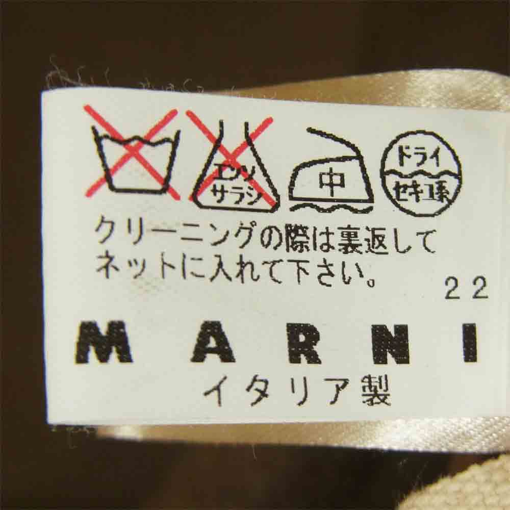 MARNI マルニ YACPMAE22CYOTW252-00M47 国内正規品 ハーフスリーブ ベルテッド ノーカラー コート カーキブラウン系 38【中古】