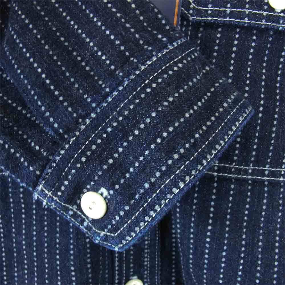 THE FLAT HEAD ザフラットヘッド 7012W WABASH WORK L/S SHIRT ワーク シャツ ダークネイビー系 38【中古】