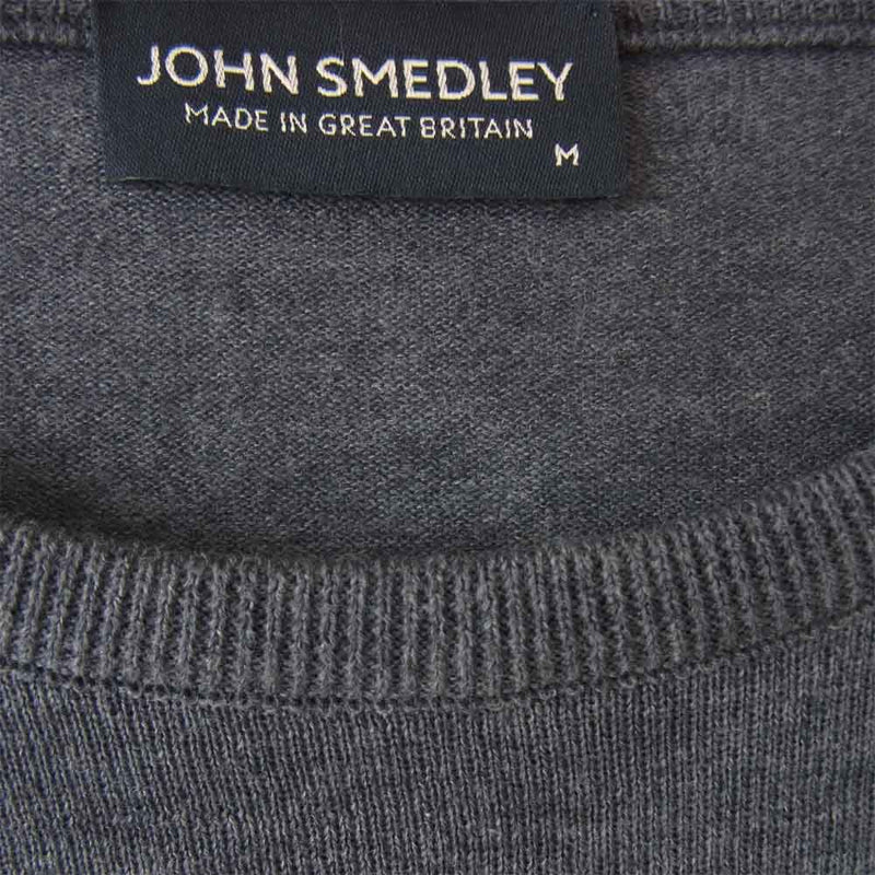ジョンズメドレー　コットンニット　グレー JOHN SMEDLEY ジョンスメドレー コットン クルーネック ニット