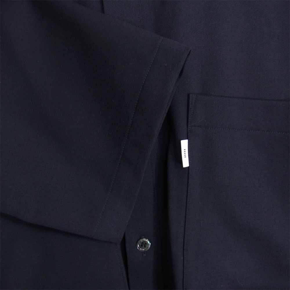 GRAPHPAPER グラフペーパー GM194-50513 WOOL TWILL L/S BOX SHIRT ウール ツイル ボックスシャツ ブラック系 2【中古】