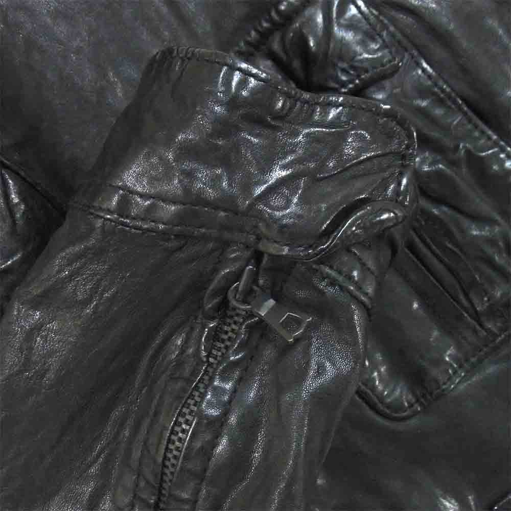 DESIGNWORKS デザインワークス 330090001 しわ加工 レザー ジャケット ブラック系 48【中古】