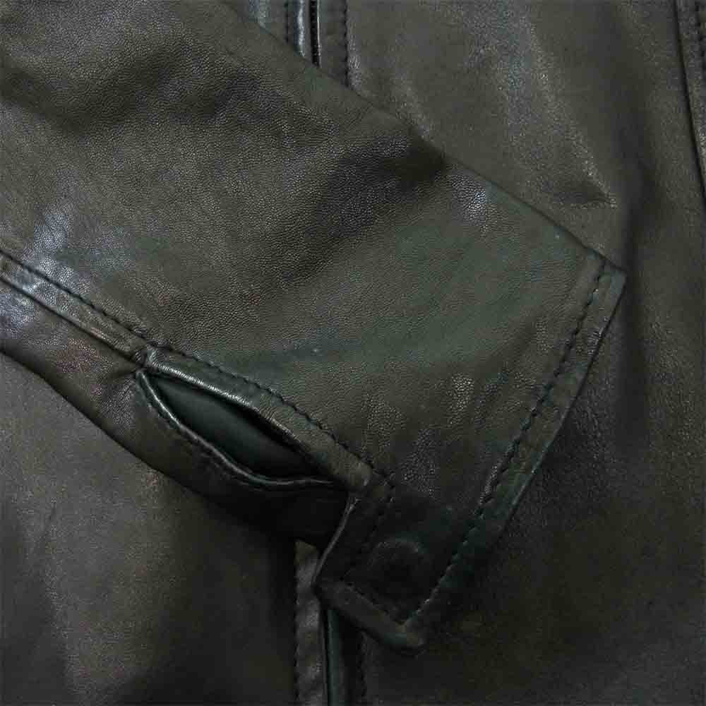 MAISON MARTIN MARGIELA メゾンマルタンマルジェラ 11SS S50AM0138 国内正規品 ここのえタグ 牛革 八の字 シングルライダース ジャケット ブラック系 44【中古】