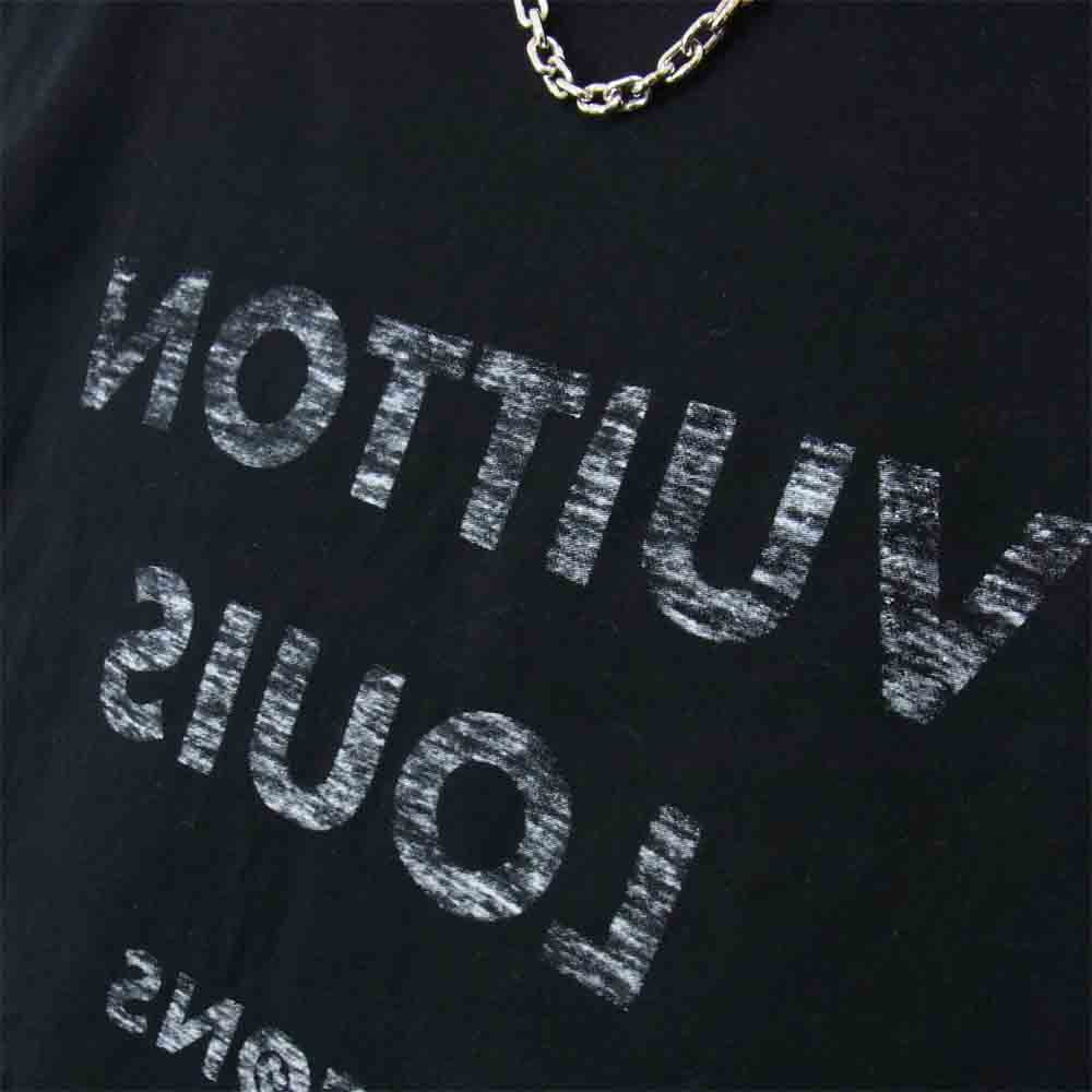 LOUIS VUITTON ルイ・ヴィトン 20SS 国内正規品 ICONS チェーン 反転 ロゴ Tシャツ ブラック系 XL【中古】