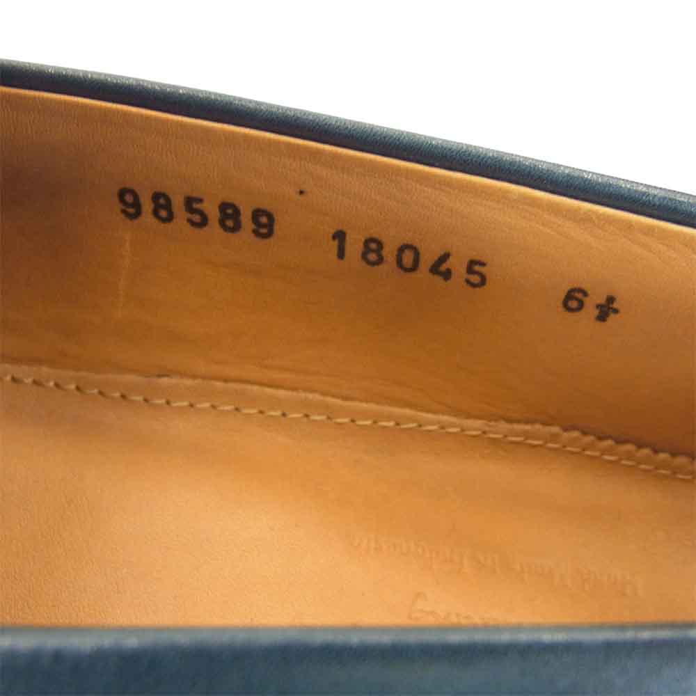 JALAN SRIWIJAYA ジャランスリウァヤ 98589 18045 コインローファー ビジネスシューズ ダークネイビー系 6 1/2 【中古】