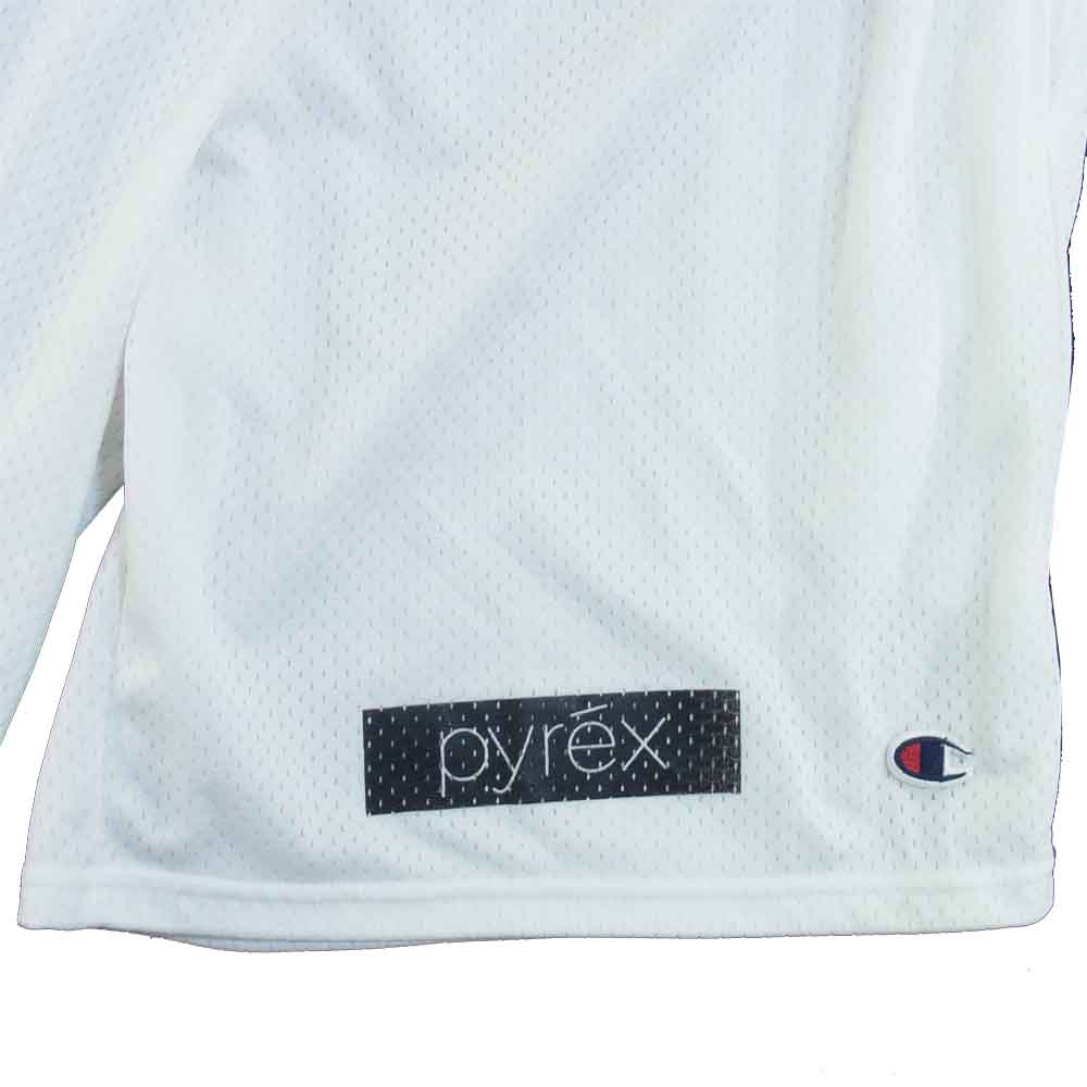パイレックスビジョン CHAMPION チャンピオン ナンバリング プリント メッシュ ショーツ ハーフパンツ ホワイト系 L【中古】