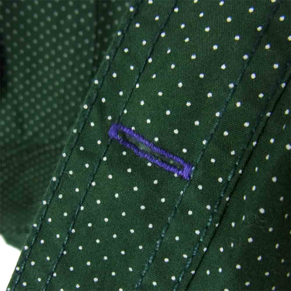 THE NORTH FACE ノースフェイス NT3260N PURPLE LABEL パープル レーベル ドット 長袖 シャツ グリーン系 L【中古】