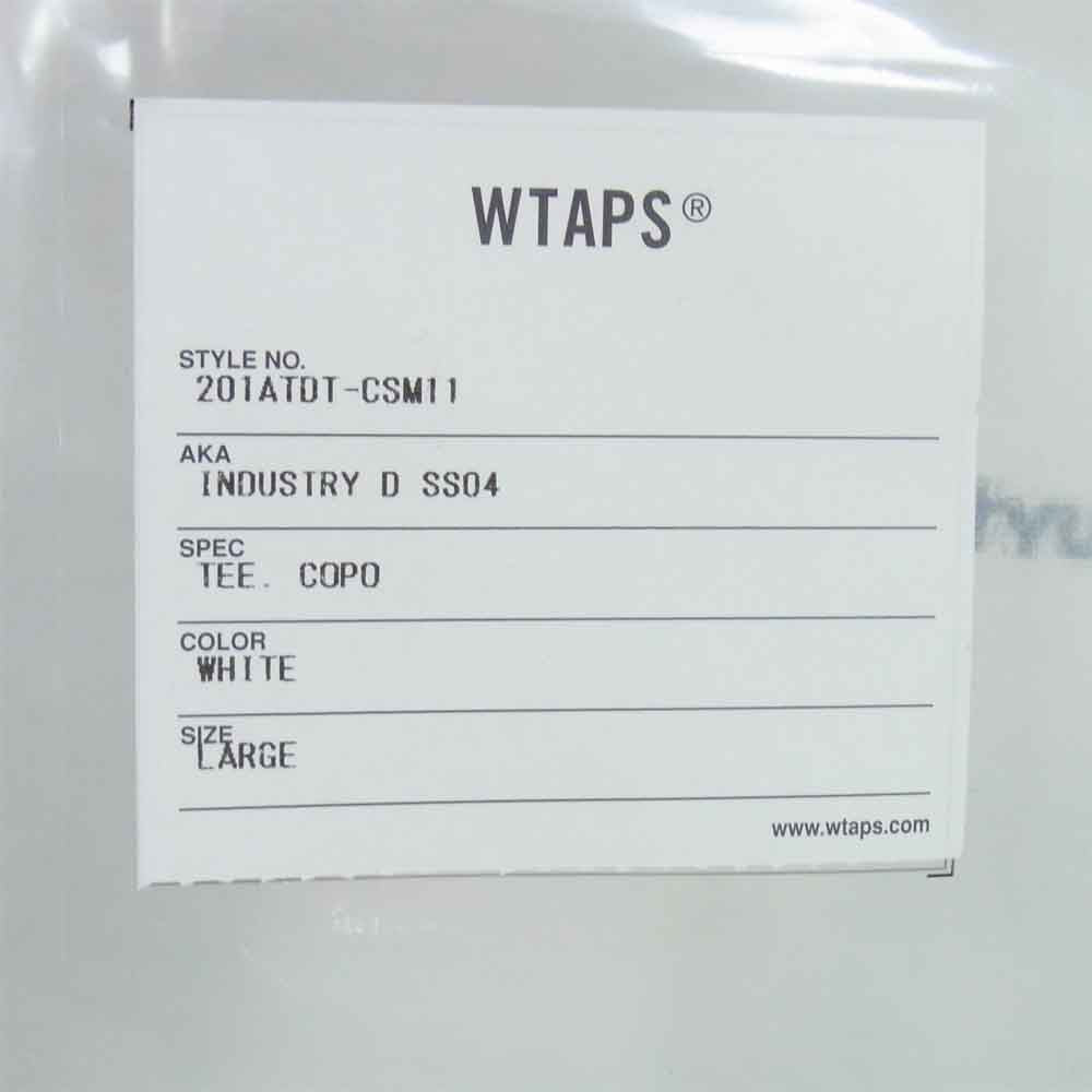 WTAPS ダブルタップス 20SS 201ATDT-CSM11 INDUSTRY D SS04 TEE 半袖 Tシャツ ホワイト系 L【新古品】【未使用】【中古】