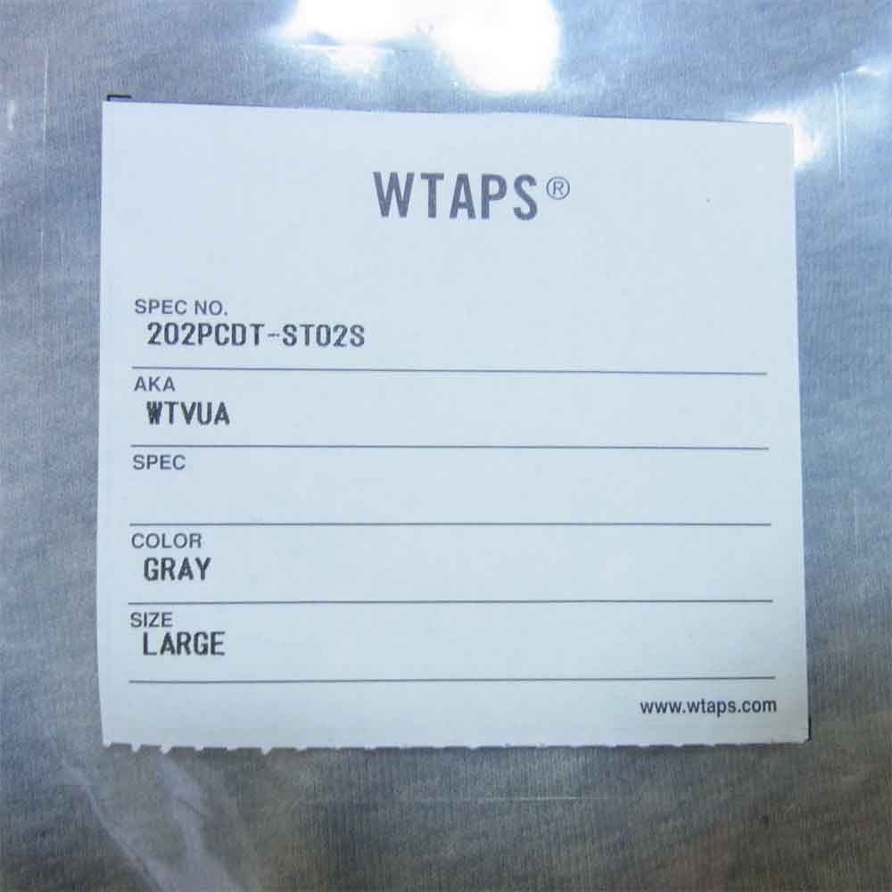 WTAPS ダブルタップス 20AW 202PCDT-ST02S WTVUA TEE ロゴプリント Tシャツ グレー系 3【新古品】【未使用】【中古】