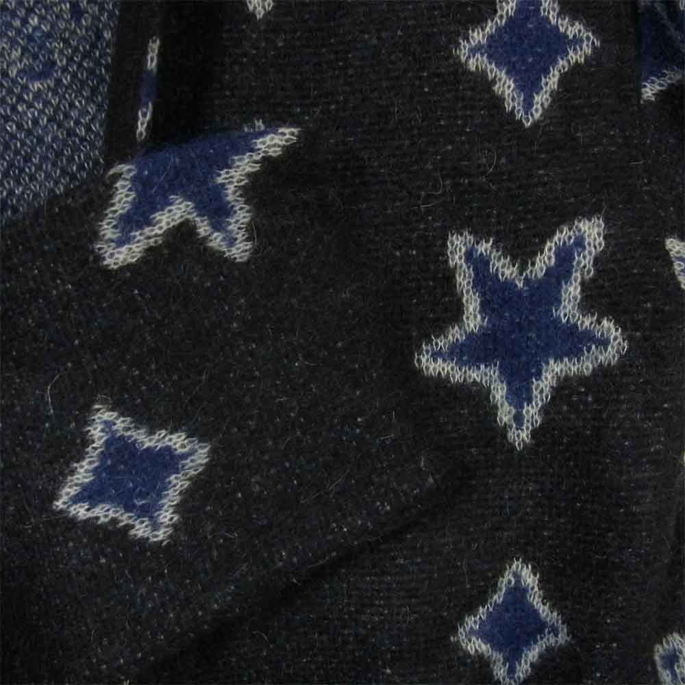 SAINT LAURENT サンローラン 457124 モヘヤ混 星柄 ニット フード カーディガン ダークネイビー系 XS【美品】【中古】