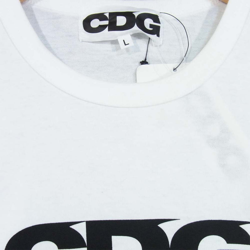 Tシャツ/カットソー(半袖/袖なし)COMME des GARCONS コムデギャルソン Tシャツ ロゴプリント クルーネック Tシャツ SZ-T013) CDG AD2018 ホワイト ブラック 白黒 M トップス カットソー 半袖 【メンズ】