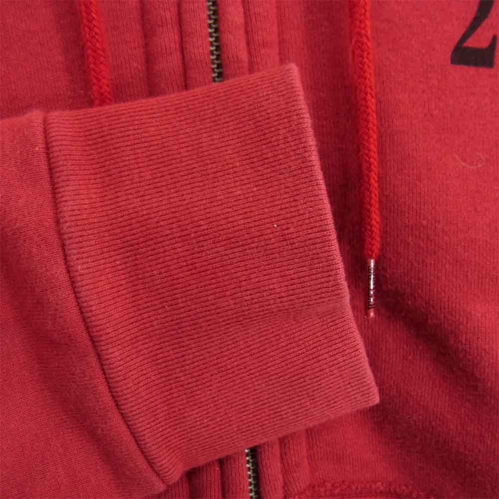 HYSTERIC GLAMOUR ヒステリックグラマー 0223CF06 バックプリント ロゴ ジップ パーカー レッド系 S【中古】