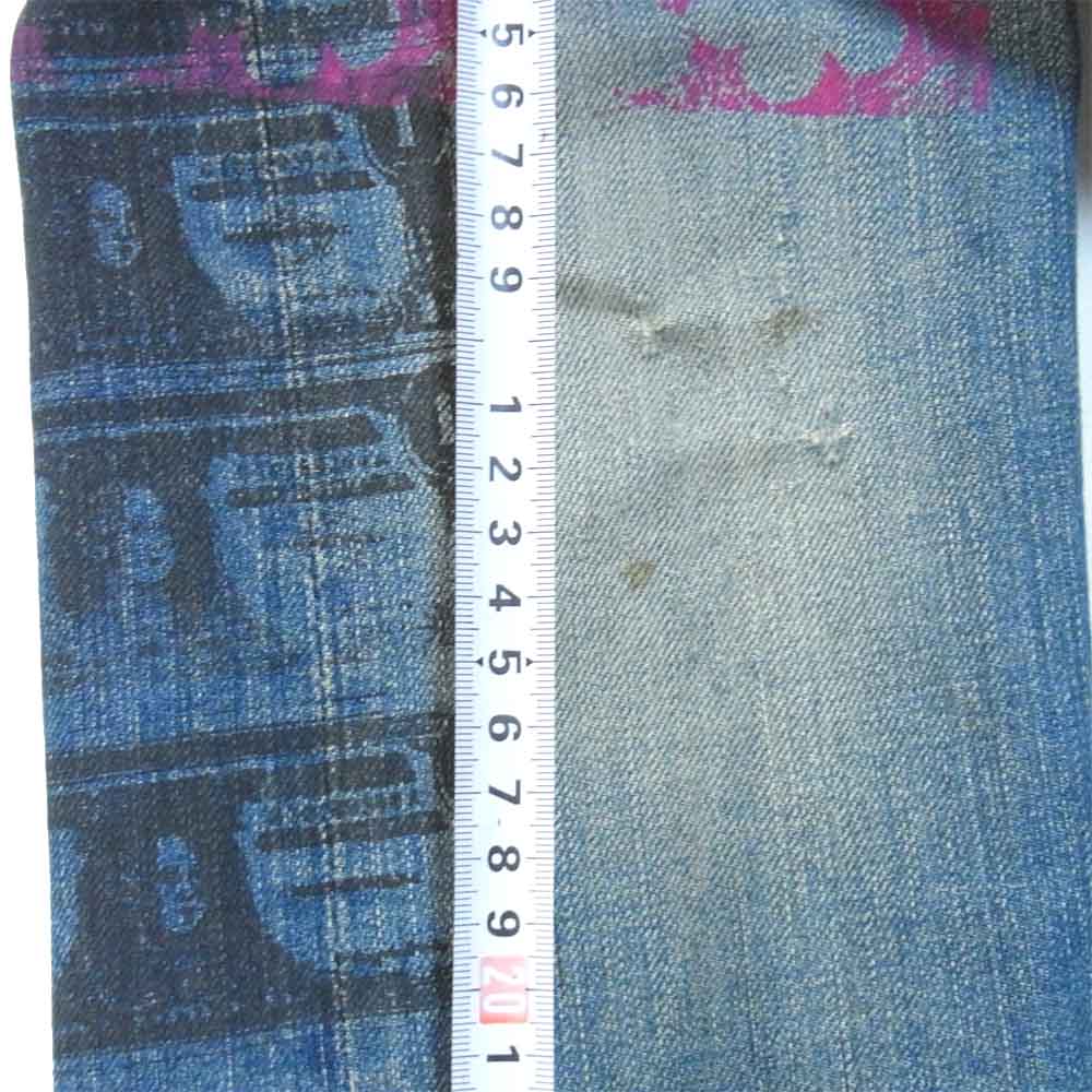 HYSTERIC GLAMOUR ヒステリックグラマー 7AP-0072 プリント USED加工 スタッズ AP デニム パンツ インディゴブルー系 30【中古】