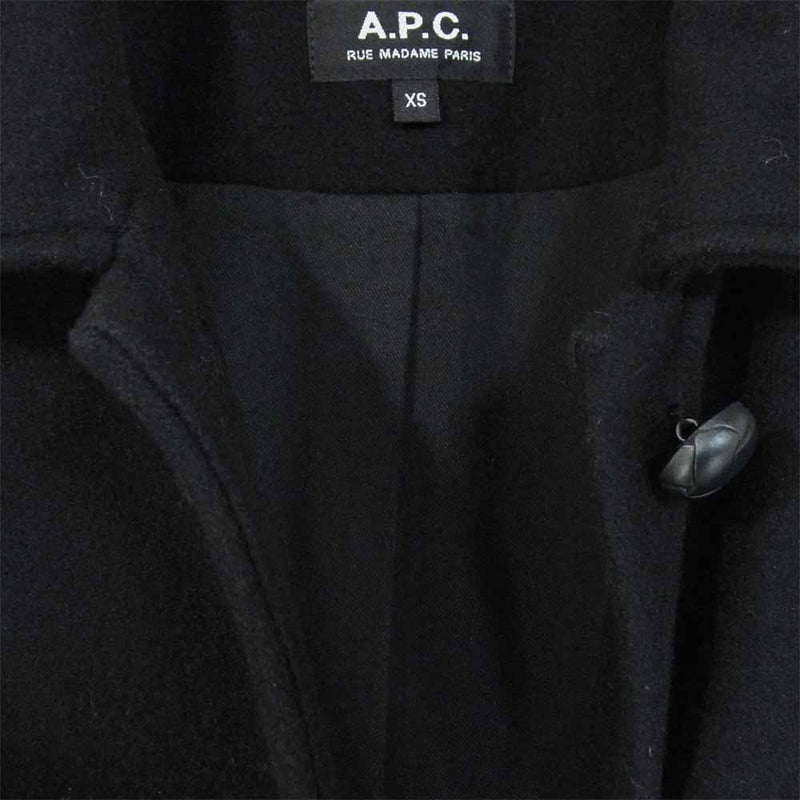 A.P.C. アーペーセー ウール ロング コート ブラック系 XS【中古】