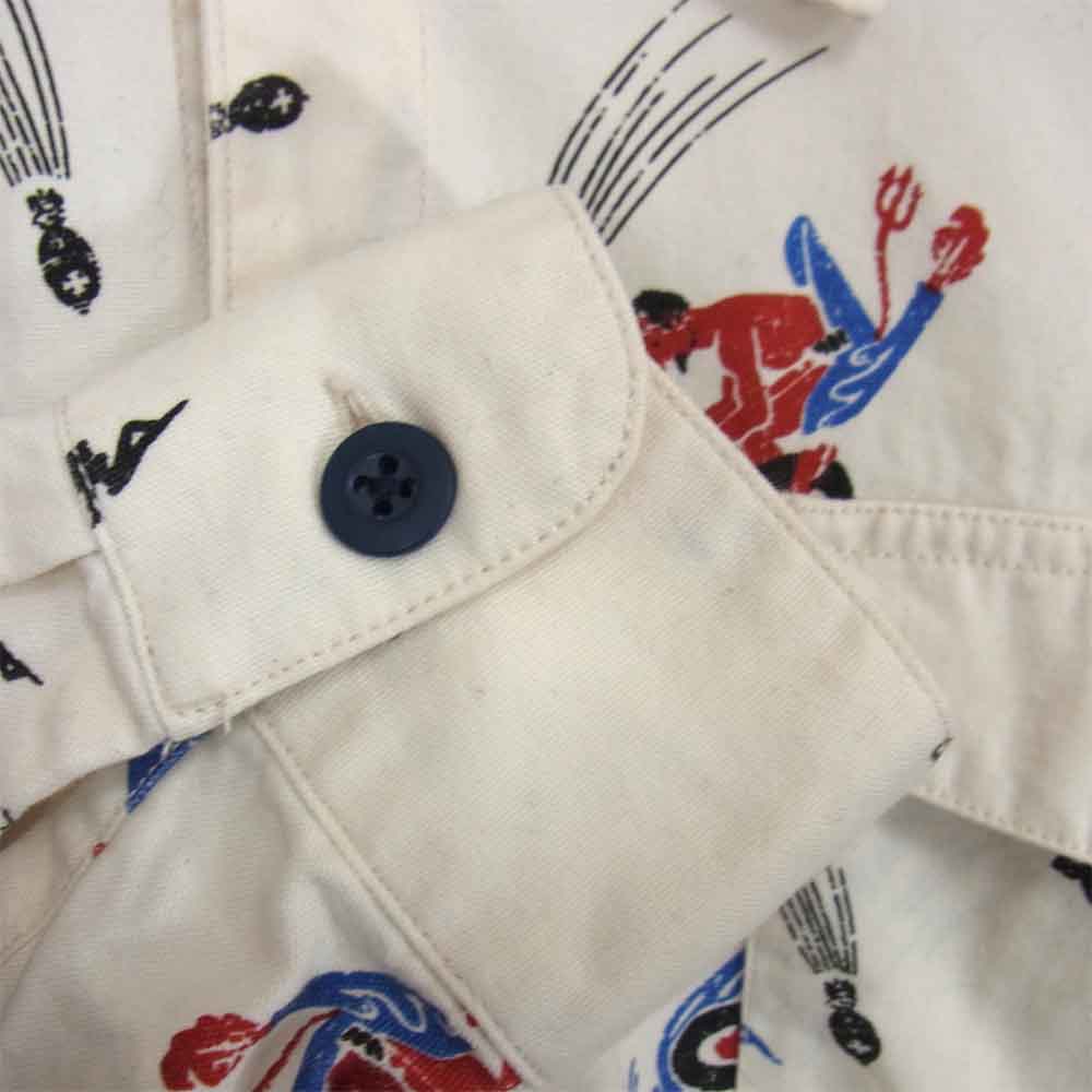 ストームベッカー PLAYING SOLDERS 総柄シャツ ホワイト系 M【中古】