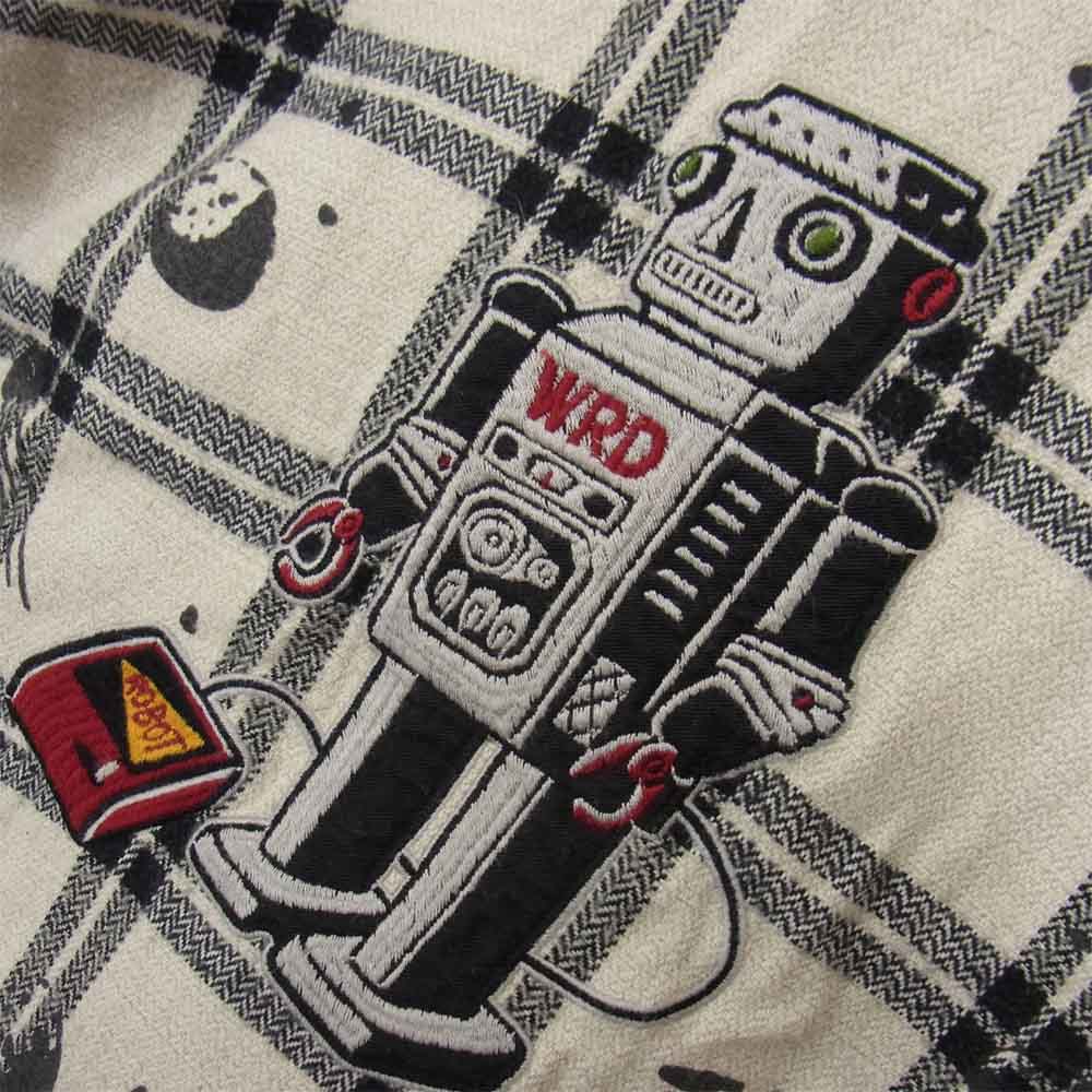 WEIRDO ウィアード R-ES ROBOT - L/S SHIRTS ヘリンボーン チェック シャツ オフホワイト系 M【中古】