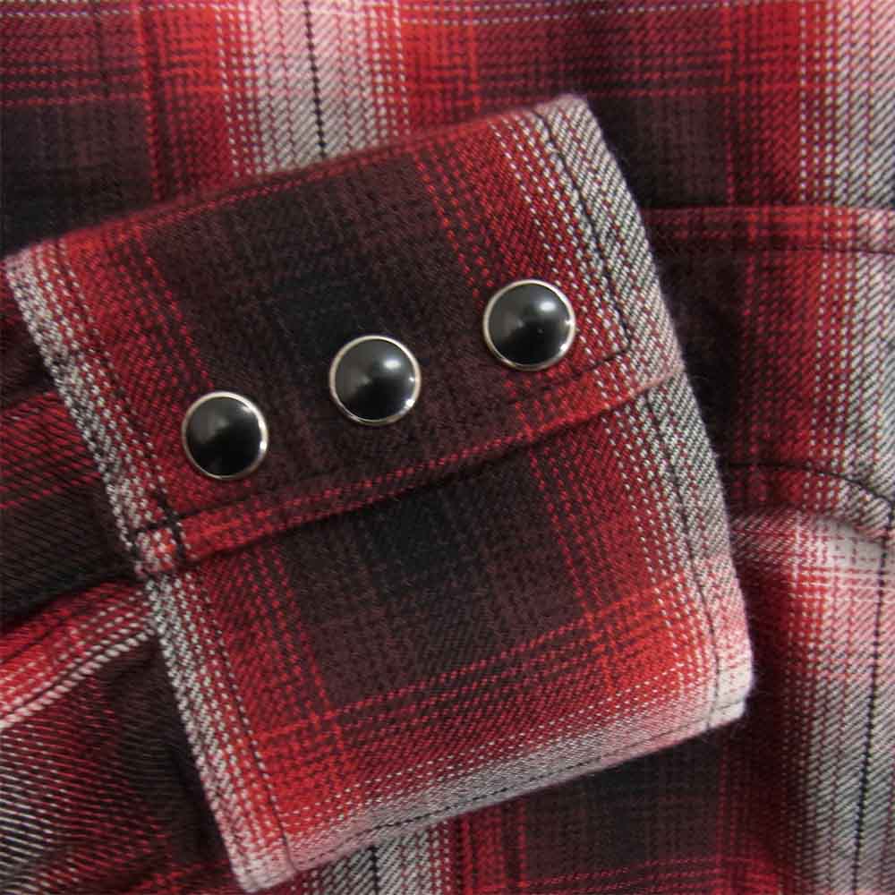 SAINT LAURENT サンローラン 16AW 398063 Y864M 国内正規品 オンブレチェック ウエスタン シャツ レッド系 XS【中古】