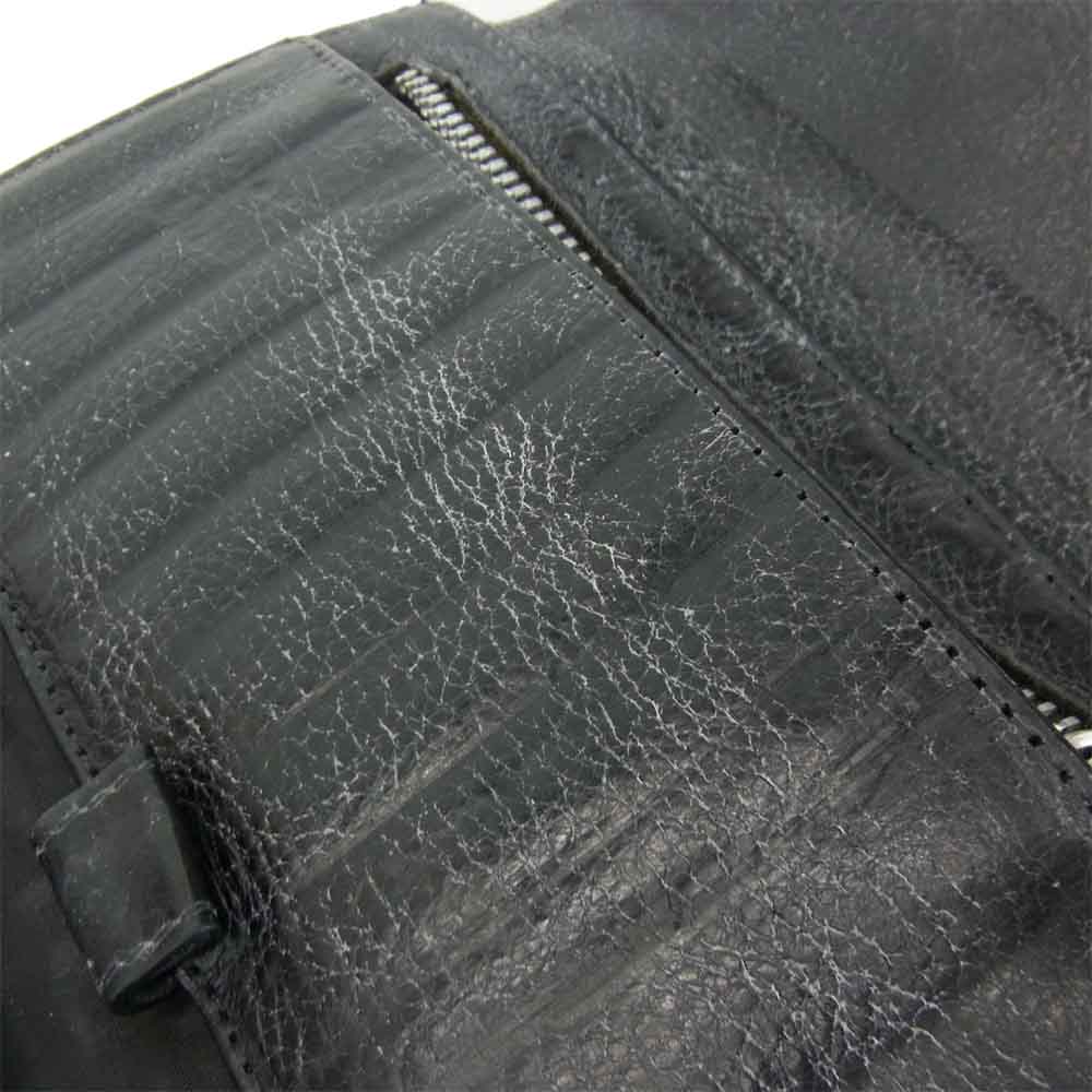 CHROME HEARTS クロムハーツ(原本無) 【難有】WAVE WALLET クロス ボール ウェーブ ウォレット ブラック系【中古】