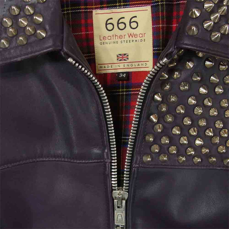 666 トリプルシックス 34 イギリス製 ライダース 革ジャン-