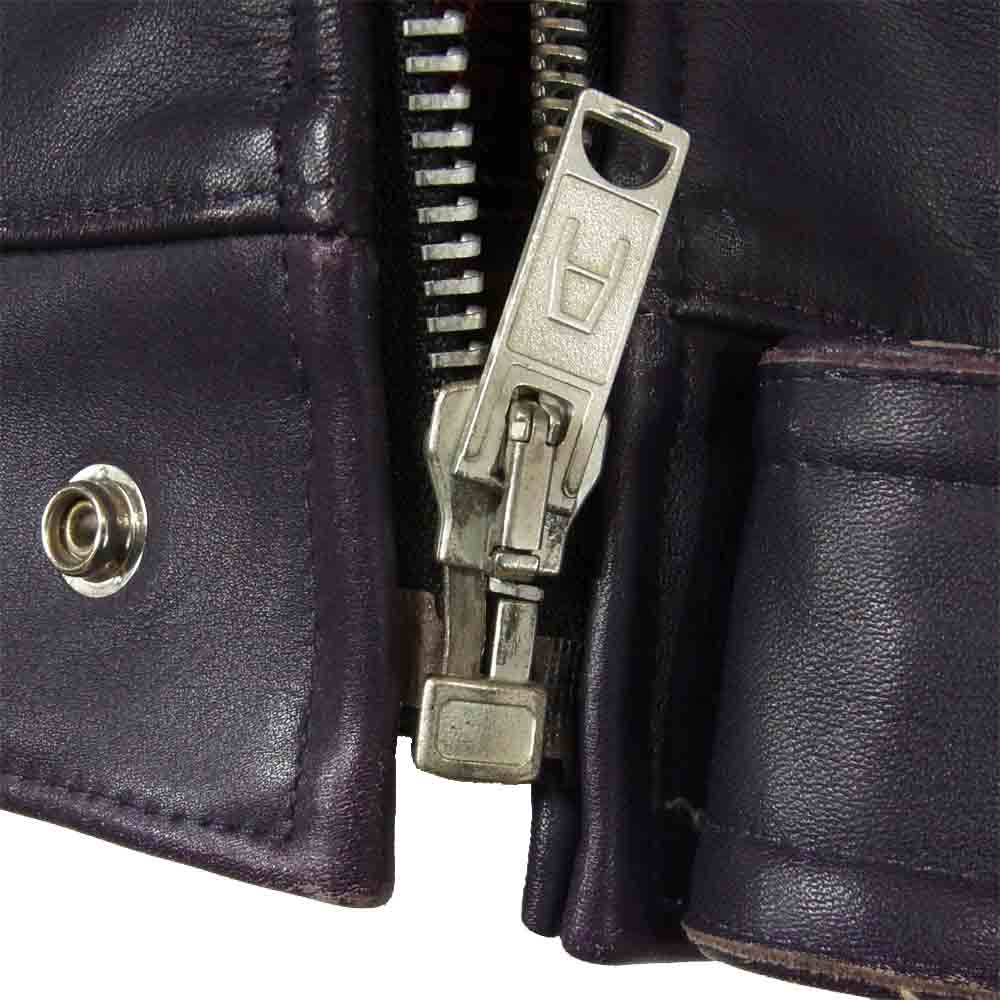 トリプルシックス スタッズ シングル ライダース ジャケット レザー イギリス製 パープル系 34【中古】