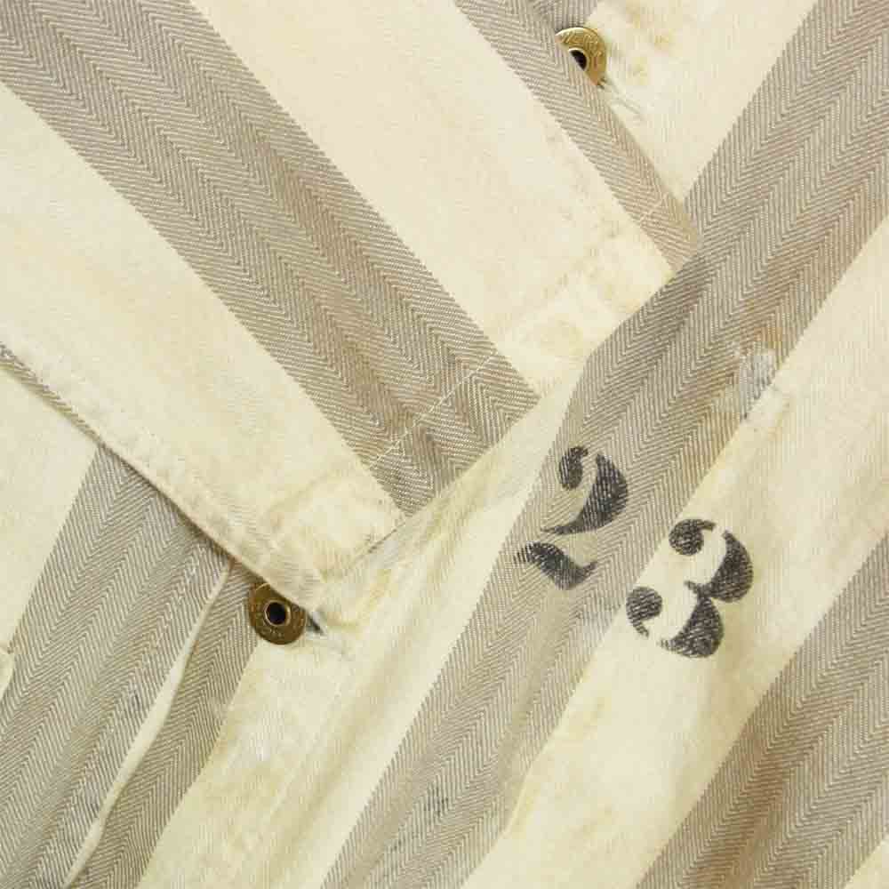 WEIRDO ウィアード WRD-18-AW-11 PADLOCKER JACKET ユーズド加工 ストライプ パド ロッカー ジャケット オフホワイト×グレー系 XL【中古】