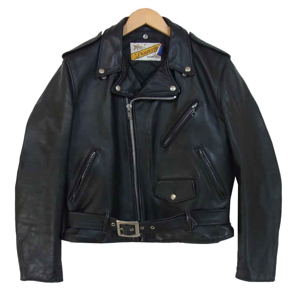 Schott　618　size40　ダブルライダースジャケット　ブラック　古着 schott ショット 618 ダブル ライダース ジャケット ブラック系 40