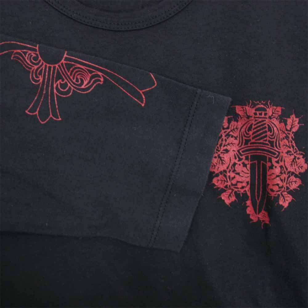CHROME HEARTS クロムハーツ(原本無) ダガープリント 長袖 Tシャツ ブラック系 S【中古】
