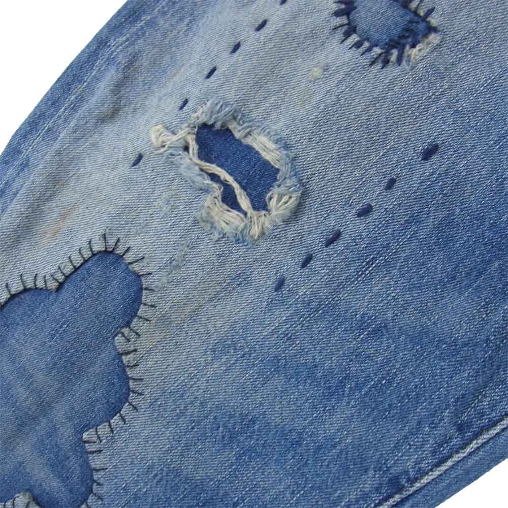 Levi's リーバイス 15501-0010 LVC 501XX 1915モデル ダメージ リペア加工 デニムパンツ インディゴブルー系 30程度【中古】