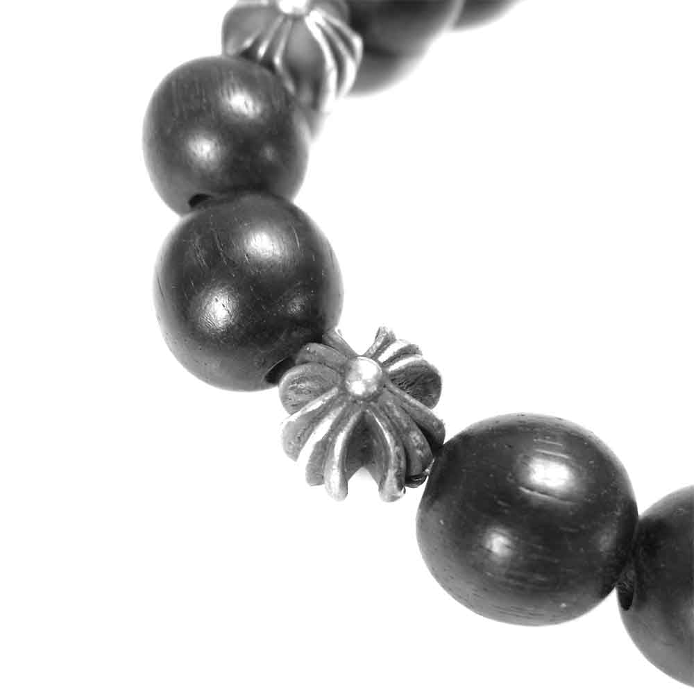 CHROME HEARTS クロムハーツ(原本無) 12mm BEAD ウッド ビーズ ブレスレット ブラック系【中古】