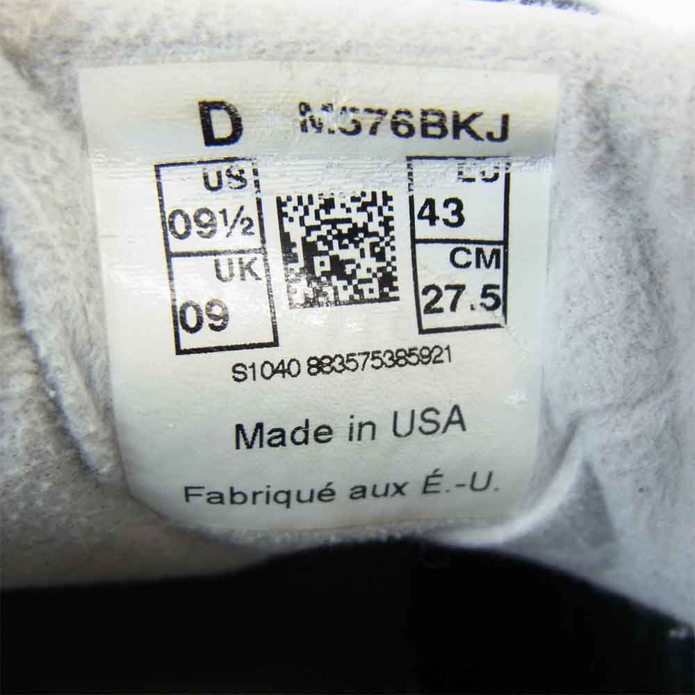 NEW BALANCE ニューバランス M576BKJ USA製 レザー スニーカー ブラック系 27.5cm【中古】